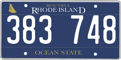 RI license plate 383748