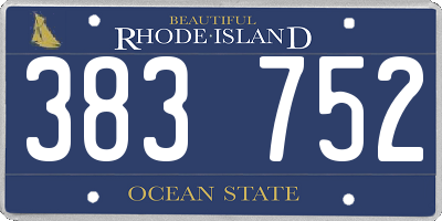 RI license plate 383752