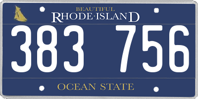 RI license plate 383756