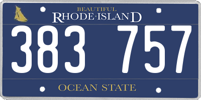 RI license plate 383757