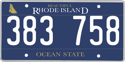 RI license plate 383758