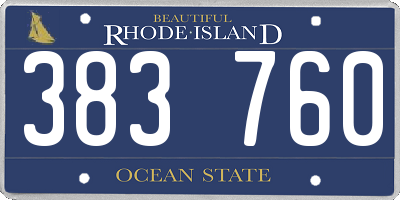 RI license plate 383760