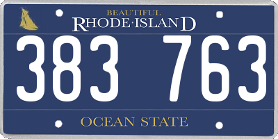 RI license plate 383763