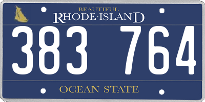 RI license plate 383764