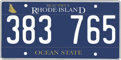 RI license plate 383765