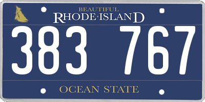 RI license plate 383767