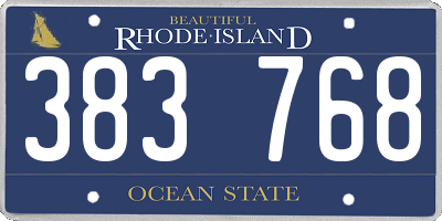 RI license plate 383768