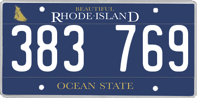 RI license plate 383769