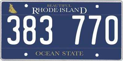 RI license plate 383770