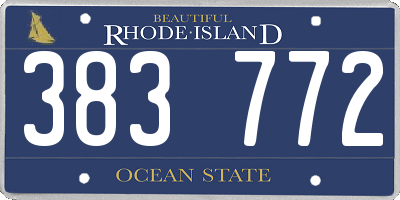 RI license plate 383772