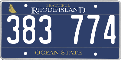 RI license plate 383774