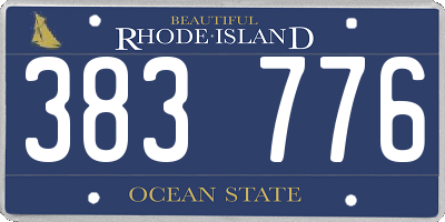 RI license plate 383776