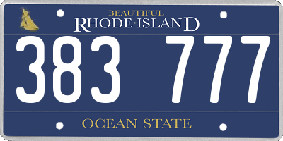 RI license plate 383777