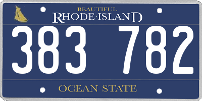 RI license plate 383782