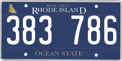 RI license plate 383786