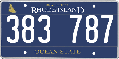 RI license plate 383787