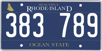 RI license plate 383789