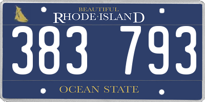 RI license plate 383793