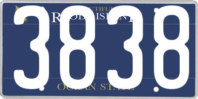 RI license plate 3838