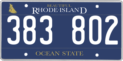 RI license plate 383802
