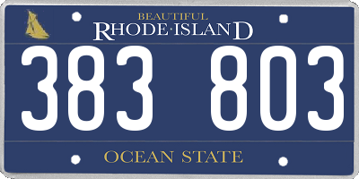 RI license plate 383803