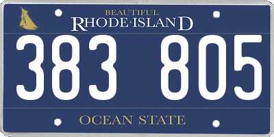 RI license plate 383805
