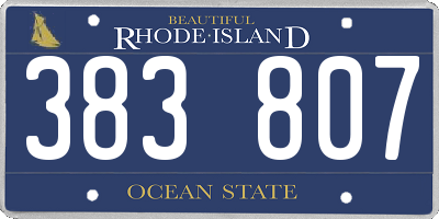 RI license plate 383807