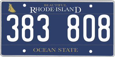 RI license plate 383808