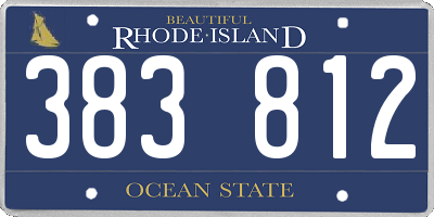 RI license plate 383812