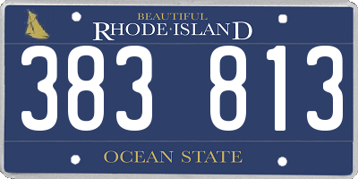 RI license plate 383813