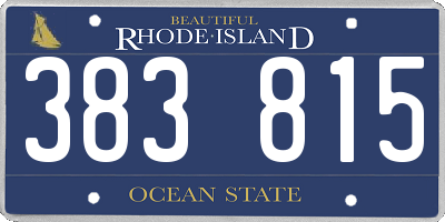 RI license plate 383815