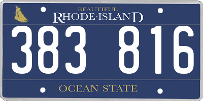 RI license plate 383816