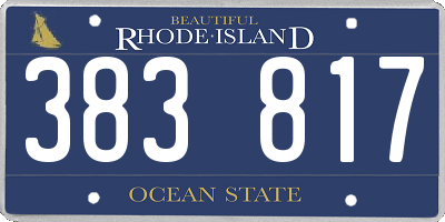 RI license plate 383817