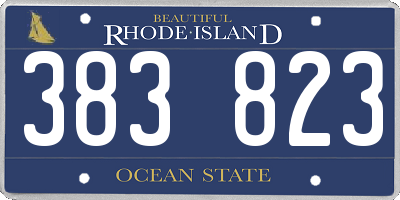 RI license plate 383823
