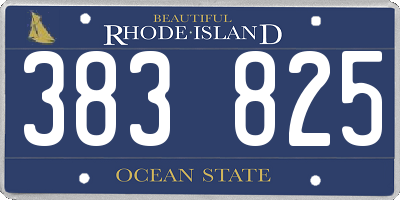 RI license plate 383825
