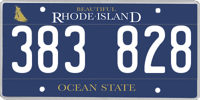 RI license plate 383828