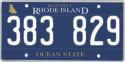 RI license plate 383829