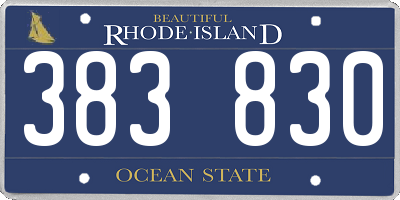 RI license plate 383830