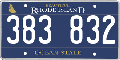 RI license plate 383832