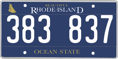 RI license plate 383837