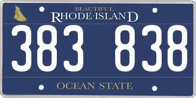 RI license plate 383838