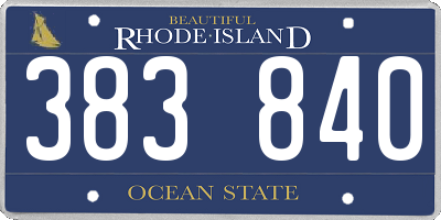 RI license plate 383840