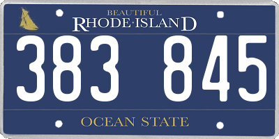 RI license plate 383845