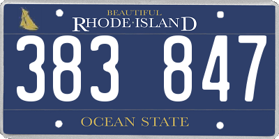 RI license plate 383847