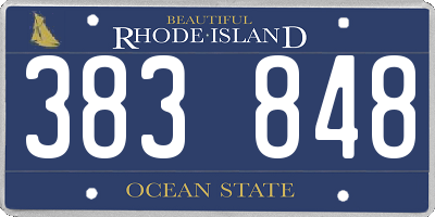 RI license plate 383848
