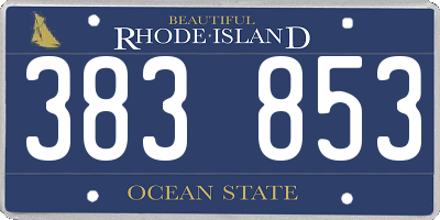 RI license plate 383853