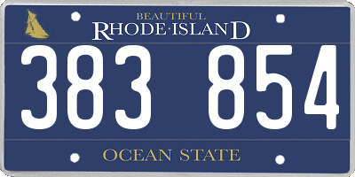 RI license plate 383854