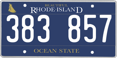 RI license plate 383857
