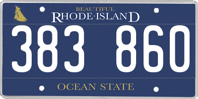 RI license plate 383860