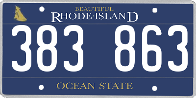 RI license plate 383863